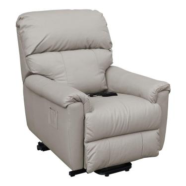 Imagem de Poltrona Reclinável Elétrica com Controle Kyoto Lift Couro Off White - Gran Belo