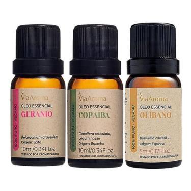 Imagem de Óleo Essencial De Geranio + Copaiba + Olibano Via Aroma - Anti Inflama