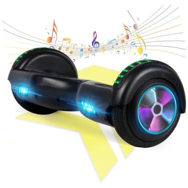 Imagem de Hoverboard Elétrico Preto FLYING-ANT A02B, 16,5 cm Rodas, 10-16 km/h, Alcance 9,6 km, Bluetooth, LED’s Coloridos, Motor Dual 350W