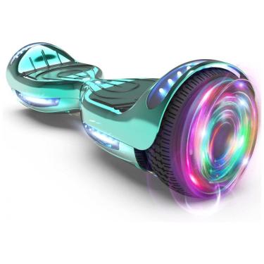 Imagem de Hoverboard Certificado HS2.01 Turquesa com Rodas LED Flash, Bluetooth e Luzes LED