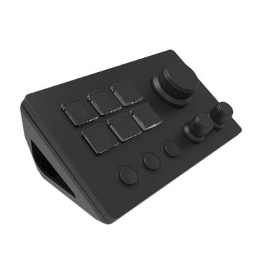 Imagem de BaotyJie Deck de controle de fluxo ações de gatilho inteligentes com 6 teclas macro LCD personalizáveis ​​Deck de teclado macro de streaming para podcasting, Preto