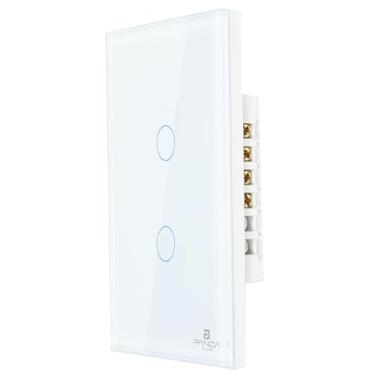 Imagem de Interruptor Inteligente Touch 1,2,3 e 6 Botões Teclas 4x2 e 4x4 Alexa Google Wifi App Tuya Pandaplus Controle de Voz Automação Bivolt (Branco 2 Botões)