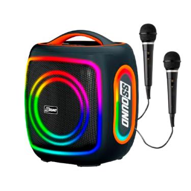 Imagem de Caixa de Som Ssound Pump Cubo Portatil Preto LED Bluetooth TWS 420w-2 Microfone