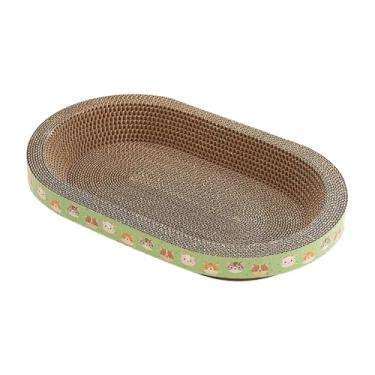 Imagem de KiBcsLic Arranhador oval para gatos, brinquedo de treinamento para gatos internos, almofada para arranhar, almofada para arranhar, respirável para animais de, 53cmx37cm
