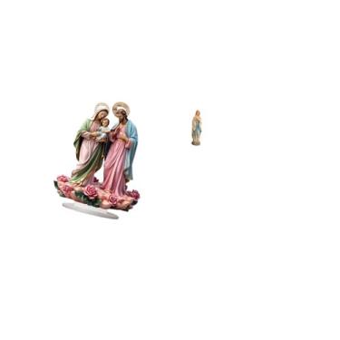 Imagem de Vaveren Enfeite de Mesa de Acrílico para Feriados, Estatueta Da Virgem Maria, Lady, Display Decorativo Exclusivo para Mesa, Escultura de Resina de Jesu