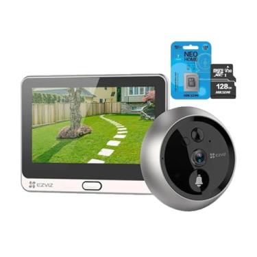 Imagem de Campainha Inteligente DP2C com Olho Mágico Wi-Fi, Visor Interno FULL HD e Cartão 128GB – Detecção de Movimento e Visão Noturna