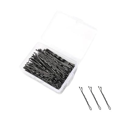 Imagem de 100 peças de grampos ondulados de 4 cm antiderrapantes para updos flyaways adequados para todos os tipos de cabelo com caixa de armazenamento