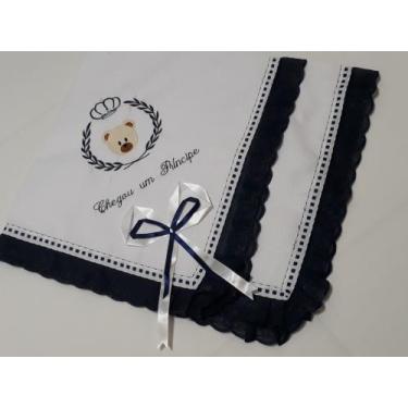 Imagem de Manta para Bebê Menino Ursinho Principe Azul Marinho - Manta Verão par