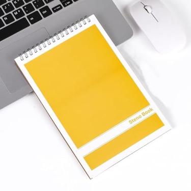 Imagem de Steno Pads (15 x 23 cm), caderno espiral superior de 80 folhas com régua Gregg para mulheres e homens, cadernos canhotos para escrever notas na escola, casa, trabalho, escritório, negócios, amarelo