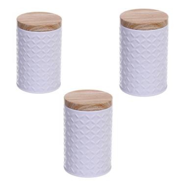 Imagem de Kit 3 Potes Porta Mantimentos Latas Organizadoras Redondas