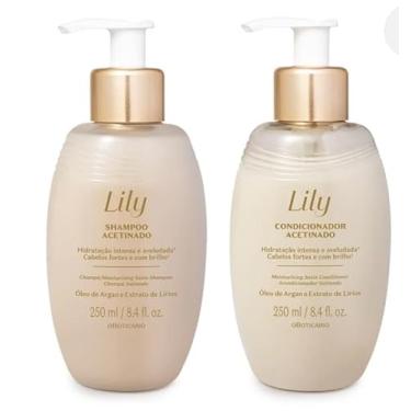 Imagem de Shampoo e Condicionador Acetinado, Hidratação Intensa, Óleo de Argan e Extrato de Lírios, 250ml cada, 8.4 fl. oz
