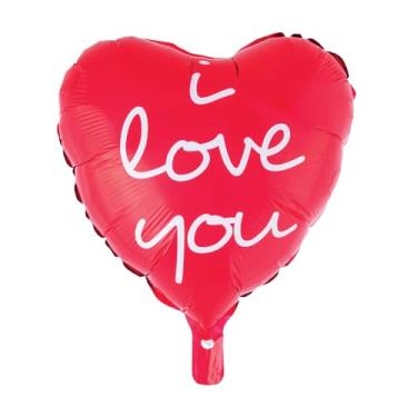 Imagem de Balão Metalizado 45cm 18 polegadas com canudo Coração I Love You SilverFestas