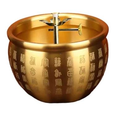 Imagem de IEUDNS Suporte Retrô para Lâmpada de óleo com Brilho Ajustável em Cobre, em Formato de Buda, para Velas Votivas Ou Tealights. Ideal para Ghee, Manteiga, Estilo a