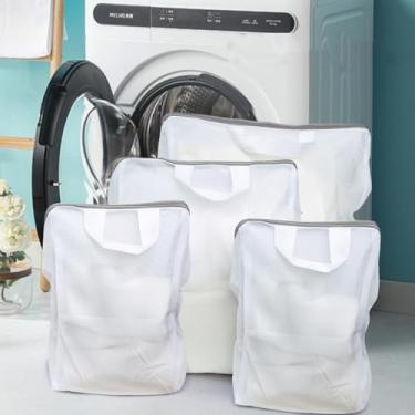 Imagem de Bolsa de roupa de malha para máquina de lavar sapatos, bolsa de rede de armazenamento de viagem, organizador portátil para cuidados com a família, Médio (aproximadamente 30 x 40 x 8 cm), 18x23cm