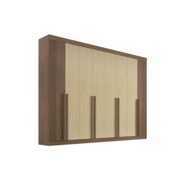 Imagem de Guarda Roupa Casal 8 Portas Ripado 8 Gavetas sem pés Daymont - D' Doro