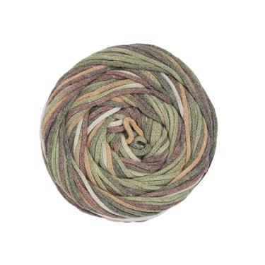 Imagem de Clowex Macramê de algodão de 3 mm multicolorido, trançado 140 metros 4 fios de bolo ombré colorido Aran, cordão de macramê arco-íris variegado para tricô, crochê e nó, cordão de artesanato DIY