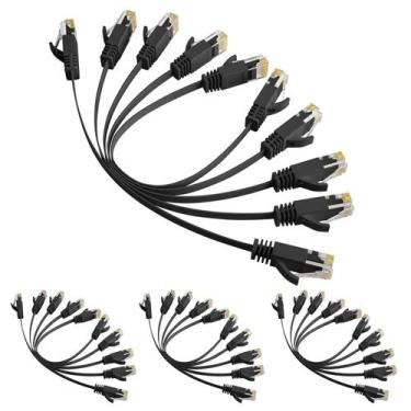 Imagem de Cabo Ethernet Elecan Cat 6 Flat 30AWG 0,3 m/pacote com 20 unidades, pr