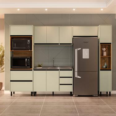 Imagem de Cozinha Modulada 5 Peças sem Pia Koya Politorno - Verde