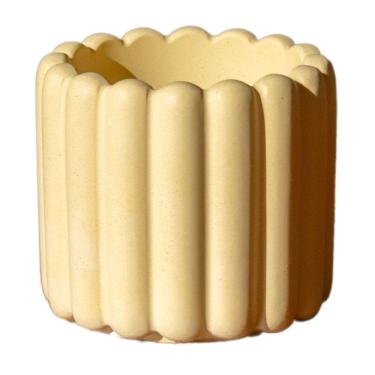 Imagem de Vaso Decorativo Tulipa 8cm Artesanal Em Cimento Amarelo