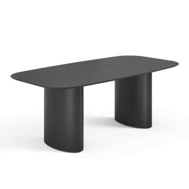 Imagem de Mesa De Jantar Orgânica Tivoli 220cm X 110cm 8 Lugares Lamina Cinamomo Preto