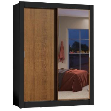 Imagem de Guarda Roupa Solteiro 2 Portas Correr Espelho Dallas Madesa