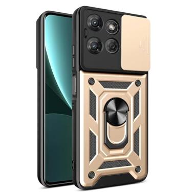 Imagem de RKINC Capa para Motorola Moto G Power 5G 2025 com capa deslizante para câmera e anel giratório com suporte de grau militar à prova de choque com suporte magnético para carro, dourado