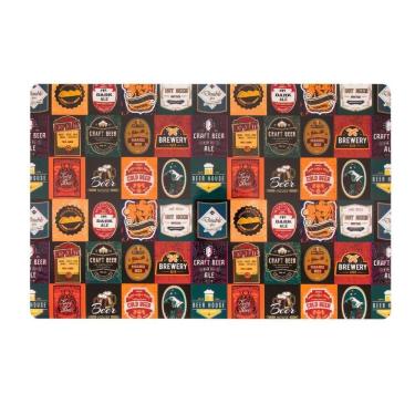 Imagem de Jogo Americano Copa E Cia 6 Peças Pvc Print Beer Stamps