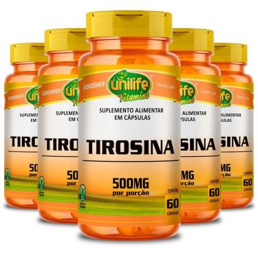 Imagem de Kit 5 Tirosina Unilife 60 Cápsulas 470mg