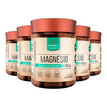 Imagem de Kit 5 Magnésio 1400mg Nutrify 60 Cápsulas