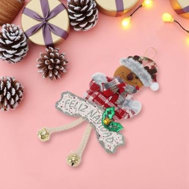 Imagem de Generic 1 peça de enfeites de Natal pendurados boneca pingente kt placa carta animal flanela espuma vermelho marrom 26 x 14 cm