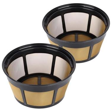 Imagem de Afcrho Filtro de café reutilizável, serve para cafeteira e cafeteira BUNN, substitui seu filtro de café 8, 10, cesta de 12 xícaras e filtro de café permanente (2 peças)