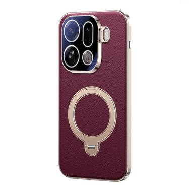 Imagem de Capa vermelha, X9, revestimento FWYANZH para Oppo Find X9/X9pro, capa de couro com proteção de câmera com tudo incluído, suporte de anel giratório, suporte, capa de proteção galvanizada