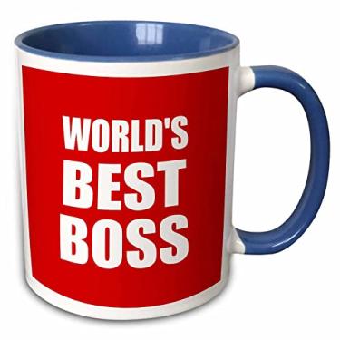 Imagem de 3dRose Caneca de cerâmica Worlds Best Text Design For Greatest Boss, 325 ml, branca/vermelha