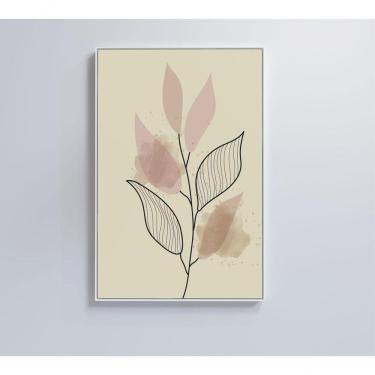 Imagem de Quadro Abstrato Folhas 4 60x40 Cm Vidro Impresso