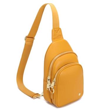 Imagem de INICAT Bolsas transversais pochetes bolsas de couro bolsa de peito para mulheres, Amarelo brilhante, Mochilas de viagem