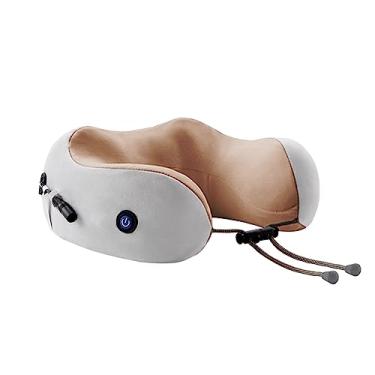 Imagem de Travesseiro Massager de Pescoço Elétrico em Forma U com Timer 15min Massagem Vibração Confortável Bateria Interna para Relaxamento do e Alívio Dor