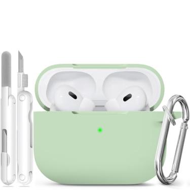 Imagem de Capa para Airpods Pro 3 (2025), capa de silicone macio para Apple AirPods Pro 3ª geração, capa com limpeza e chaveiro, à prova de choque e proteção antiarranhões