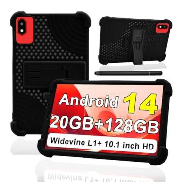 Imagem de Capa para tablet UJJ U6 de 10,1 polegadas, capa para tablet KONXISA com material de silicone premium, função de suporte dobrável, antiarranhões, à prova de choque e proteção total, capas protetoras