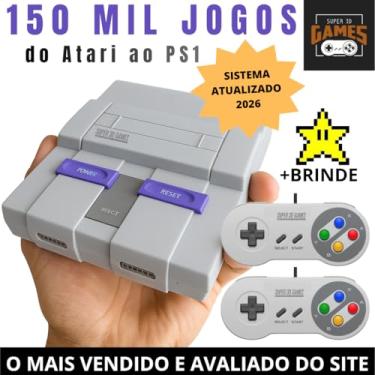Imagem de Mini Console Retro Gamer Super Nintendo com 150 mil Jogos Mais 2 Controles Super 3D Games