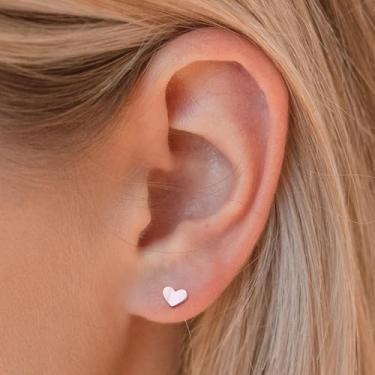 Imagem de Brincos de aço cirúrgico para mulheres e homens, ouro 18 K, 20 g, brincos de cartilagem minúscula, coração, hélice, tragus, daith, joias para piercing, Standard, Aço inoxidável, Sem pedra preciosa