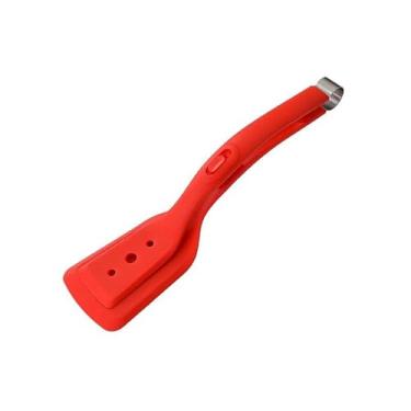 Imagem de Espátula de silicone 2 em 1 e pinça vermelha resistente ao calor para panquecas de cozinha, peixe e bife