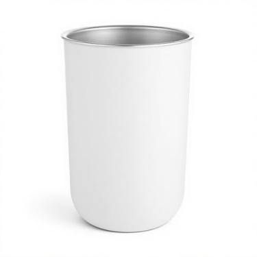 Imagem de FdcLixuvol Copos de enxaguante bucal de aço inoxidável, copo de escova de dentes de metal branco de 350 ml, copo reutilizável para bebidas em casa e atividades ao ar livre, copos para café, banheiro