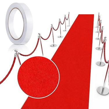 Imagem de Preboun Tapete de passarela 120 g/m² de espessura com fita de corredor para formatura, casamento, aniversário, festa temática (0,8 x 9 m)