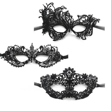 Imagem de TFTSR Máscaras de baile de máscaras para mulheres, casais, masculinas, máscaras de renda dourada preta, fantasia de festa para adultos, vestido veneziano