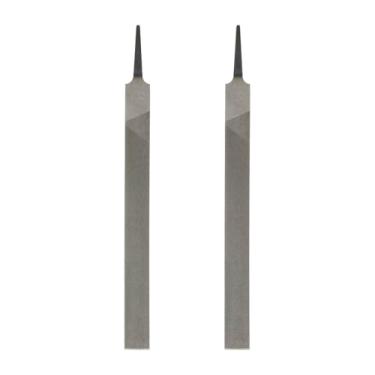 Imagem de HARFINGTON 2 limas planas de corte fino de 25,4 cm com dentes de corte duplo de aço de alto carbono sem alça para remoção de rebarbação de madeira de metal