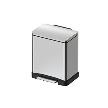 Imagem de Lixeira de pedal de aço inoxidável, cesto interno multifuncional de 20L com tampa, ideal para cozinha, banheiro e sala de estar - Recipiente de lixo elegante para uso doméstico (D-12L