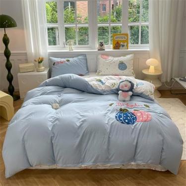 Imagem de XLCZMYL Jogo de cama de gato fofo, adulto, marrom, rosa, fofo, tamanho casal, 2,1,8 m, 150 x 220