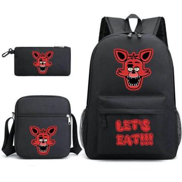 Imagem de Mochila Five Nights, bolsa de lona de anime, conjunto de mochilas escolares, 3 unidades