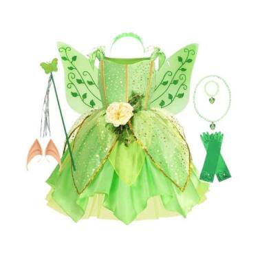 Imagem de Fantasia De Fada Tinkerbell Para Meninas Vestido De Verão Cosplay De P