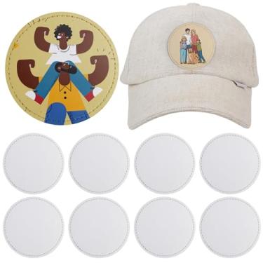 Imagem de Framendino Pacote Com 10 Remendos De Sublimação Redondos Em Branco Para Passar A Ferro Chapéus Couro Camisas E Jeans